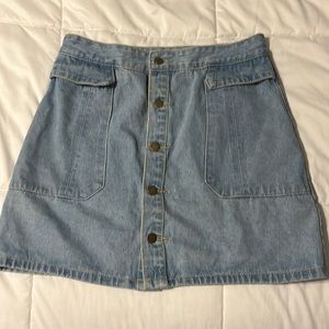 Button up high waisted Jean shirt